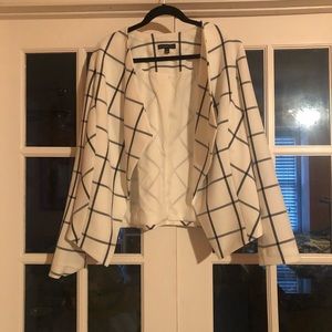 Lane Bryant Black and white grid blazer